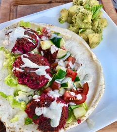 Flavor Packed Beet Falafels with a tangy tahini sauce